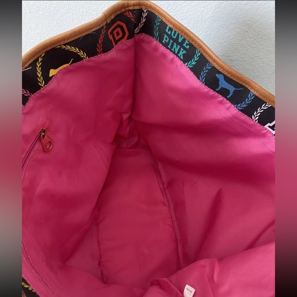 Victoria Secret PINK Rainbow Color Logo Tote Bag Pre-Owned - Picture 3 of 7